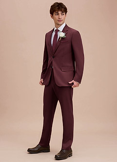 front Ethan Cabernet Refined Weave Suit