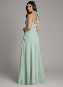 Azazie Irina At-home Try On Dresses Agave A-Line Pleated Chiffon Dress image6