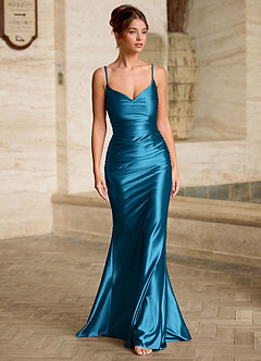 Scarlett Blue Backless Lace-up Mermaid Prom Dress image3