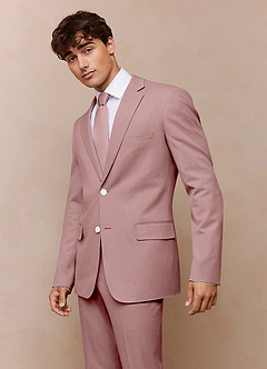 front James Dusty Rose Structured Stretch Suit Jacket