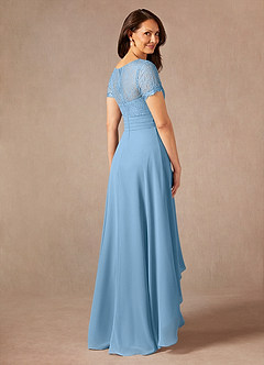 Azazie Polly Kleider für die Brautmutter A-Linie Spitze Chiffon Kleid Stahlblau image2