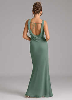 Azazie Rylina Bridesmaid Dresses Eucalyptus Mermaid Pleated Chiffon Dress image6