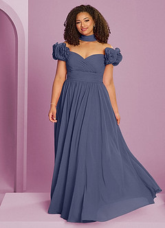 Barbie ♥ Azazie Bridesmaid Dresses Stormy A-Line Off the Shoulder Chiffon Convertible Dress image6