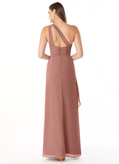 Azazie Maive Bridesmaid Dresses Cedar Rose Sheath Pleated Ruffle Chiffon Dress image2