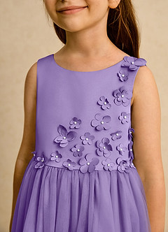 Azazie Malva Flower Girl Dresses Tahiti Ball-Gown Bow Tulle Dress image7