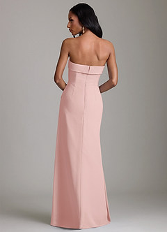 Azazie Aretha Final Sale Dusty Blue A-Line Strapless Chiffon Dress image2