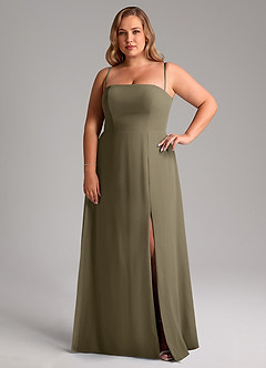 Azazie Wren Bridesmaid Dresses Willow Green A-Line Side Slit Chiffon Convertible Dress image13