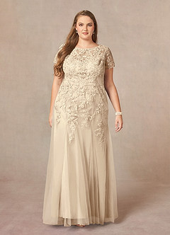 Azazie Laurie Mother of the Bride Dresses Champagne Mermaid Scoop Sequins Tulle Dress image8