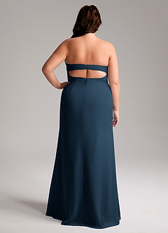 Azazie Leonis Bridesmaid Dresses Dark Navy Sheath Strapless Chiffon Convertible Dress image9