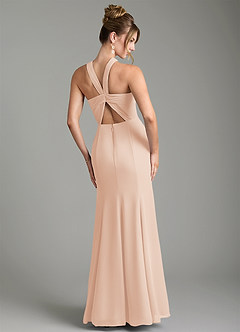 Azazie Rue Bridesmaid Dresses English Rose A-Line Halter Chiffon Dress image2