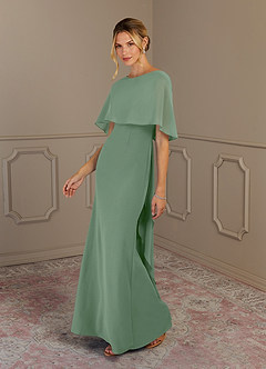 Azazie Dion Mother of the Bride Dresses Matcha Sheath Scoop Stretch Crepe Dress image4