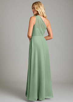 Azazie Phaedra Bridesmaid Dresses Matcha A-Line One Shoulder Chiffon Dress image10