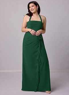 Barbie ♥ Azazie Bridesmaid Dresses Dark Green Sheath Strapless Chiffon Convertible Dress image11