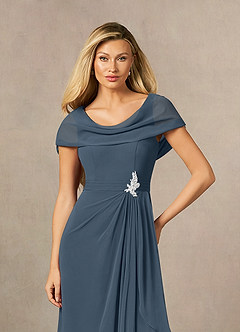 Azazie Mary Mother of the Bride Dresses Neptune A-Line Side Slit Chiffon Dress image5