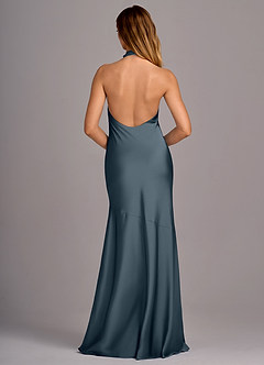 Azazie Lorena Bridesmaid Dresses Twilight Mermaid Pleated Stretch Satin Dress image2