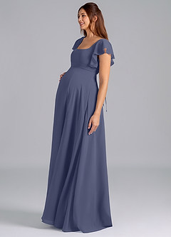 Azazie Bondi Abiti da damigella d'onore premaman Abito A-Line Increspato Chiffon Floor-Length image4