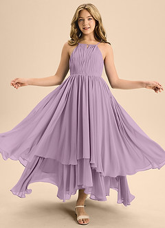 Azazie Elliora Junior Wisteria A-Line Pleated Chiffon Dress image5
