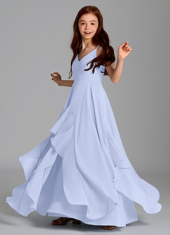 Azazie Karan Junior Ice A-Line Chiffon Dress image5
