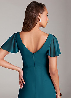 Azazie Soren Abiti da Damigella Abito A-Line in Chiffon Increspato Blu Inchiostro image7