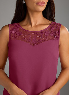 Azazie Maura Mother of the Bride Dresses Mulberry Jumpsuit/Pantsuit Sequins Chiffon Dress image11