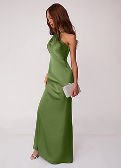 Barbie ♥ Azazie Bridesmaid Dresses Juniper Sheath Stretch Satin Dress image5