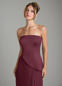 Azazie Tierney Bridesmaid Dresses Cabernet A-Line Strapless Chiffon Convertible Dress image3