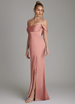 Azazie Nira Suknie dla druhen Syrena Gorset Satyna elastyczna Do ziemi Sukienka image6