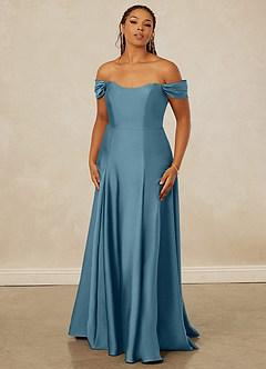 Christian Siriano Bridal for Azazie 1002 Bridesmaid Dresses Bermuda A-Line Off the Shoulder Stretch Satin Convertible Dress image8