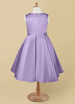 Azazie Coco Flower Girl Dresses Lilac A-Line Bow Matte Satin Dress image6