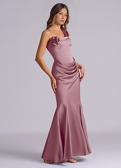 Azazie Inara Bridesmaid Dresses Vintage Mauve Mermaid Pleated Stretch Satin Dress image5