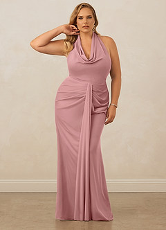 Christian Siriano Bridal for Azazie 1018 Venta Final Vestido de Cabernet de Malla de Corte Recto con Plisado image12