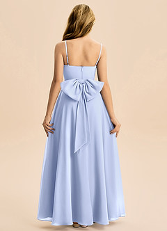 Azazie Bear Junior A-linja Pliseerattu Sifonki Lattian pituus Nuorempi morsiusneito Pukeutua image2