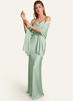 front Azazie Aleena chiffonsjal i matchende farve