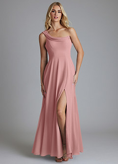 Azazie Naiyah Final Sale Sky Blue A-Line One Shoulder Chiffon Dress image1