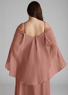 Azazie Cienna Bridesmaid Dresses Cedar Rose A-Line Off the Shoulder Chiffon Dress image12