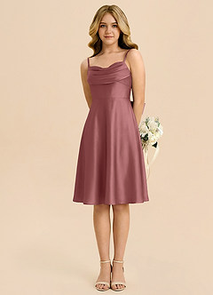 Azazie Bear Junior Amethyst A-Line Sweetheart Neckline Stretch Satin Dress image5