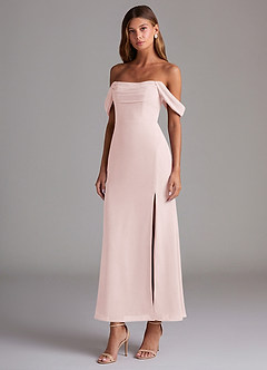 Azazie Saige Abiti da Damigella Abito Convertibile Sirena in Chiffon a Spalla Scoperta Rosa Rossore image3