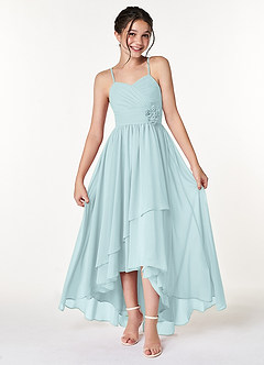 Azazie Catalina Junior Mist A-Line Ruched Chiffon Dress image1