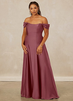 Christian Siriano Bridal for Azazie 1002 Bridesmaid Dresses Desert Rose A-Line Off the Shoulder Stretch Satin Convertible Dress image11