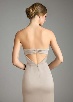Azazie Leonis Bridesmaid Dresses Frost Mermaid Pleated Stretch Satin Convertible Dress image7