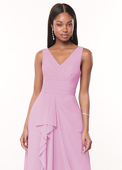 Azazie Julianna Abiti da Damigella Abito A-Line in Chiffon Rosa Confetto image5