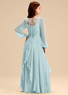 Azazie Clara Junior Abito A-Line in Chiffon Blusa Sea Glass image8