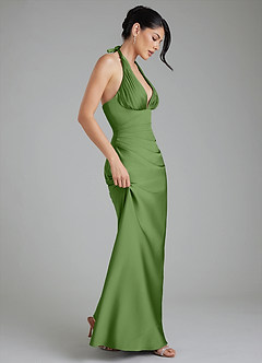 Azazie Torrance Robes de demoiselle d'honneur Robe Sirène en Satin extensible Corset Basilic image7