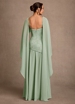 Azazie Flossie Brudens mor kjoler A-Line Plisseret Chiffon Gulv-længde Kjole image2