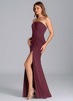 Azazie Mariya Vestidos de madrinha de casamento Vestido Cabernet de Malha de sereia com Sem alças image5