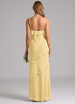 Azazie Nancie Bridesmaid Dresses Butter Mermaid Ruched Chiffon Dress image2