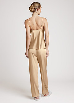 front Satin Long Sleeves 3-Piece Loungewear Set