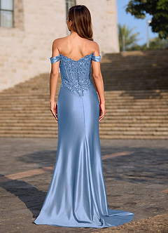 Opulence Hellblau Ballkleid mit Blumenkorsett image3