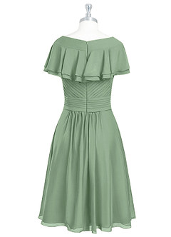 Azazie Hadley Final Sale A-Line Pleated Chiffon Knee-Length Dress image9