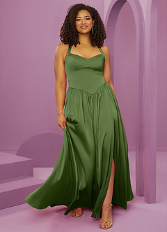 Barbie ♥ Azazie Bridesmaid Dresses Juniper A-Line with Pockets Stretch Satin Dress image10